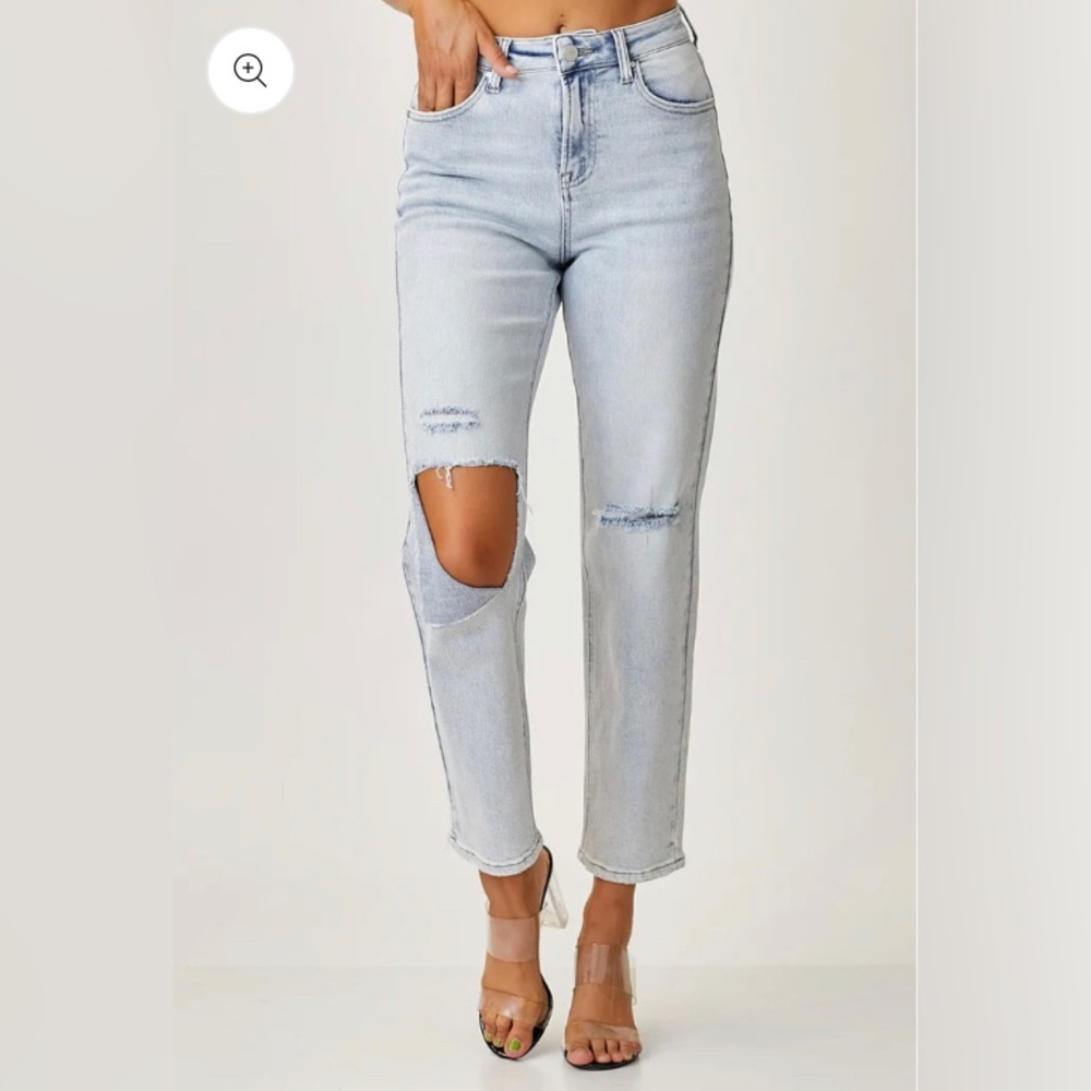 Risen High Rise Distressed Light Jean RDP5101